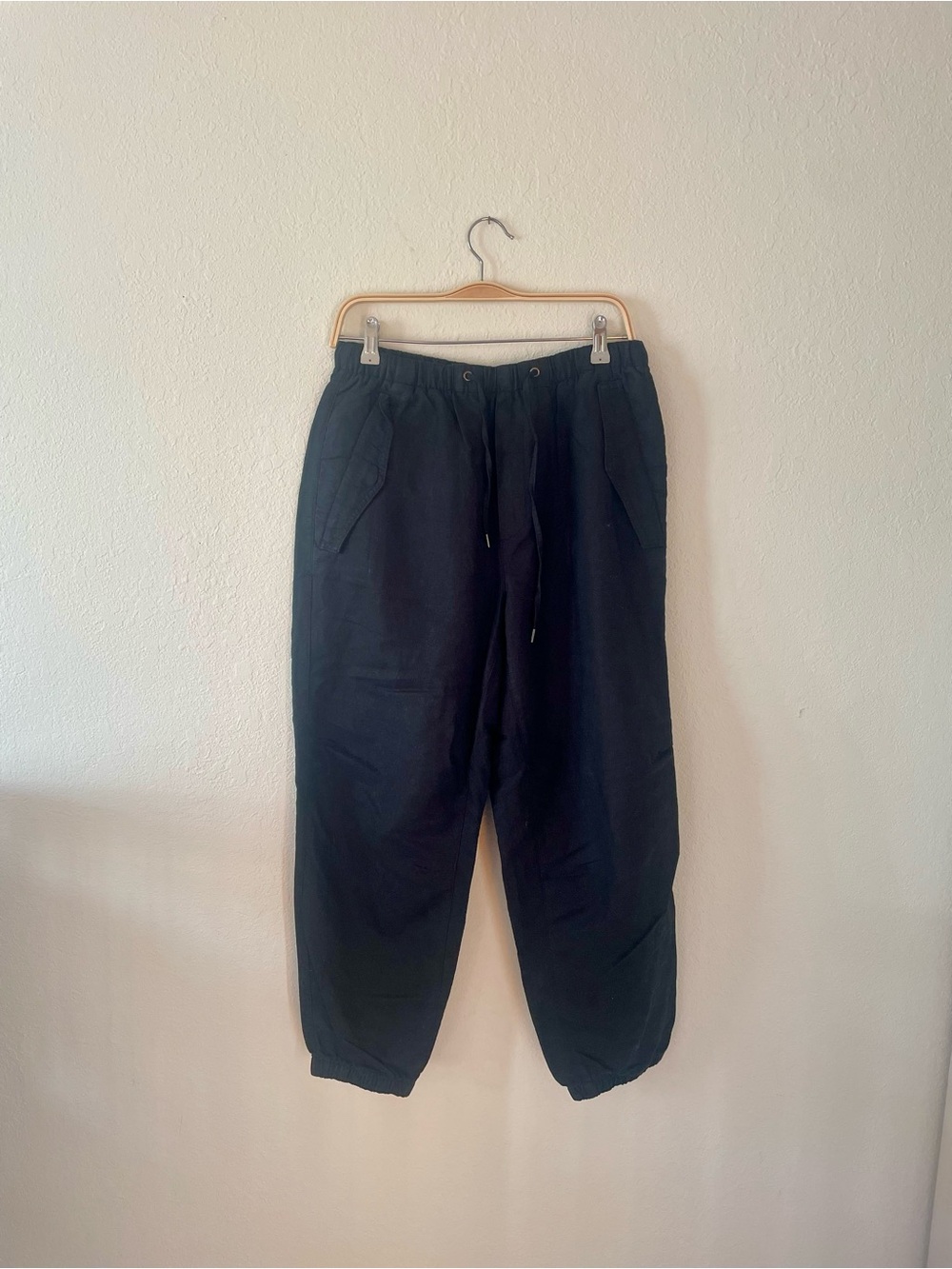 GAP Women’s Black Linen Cotton Blend Jogger Pants SZ Medium